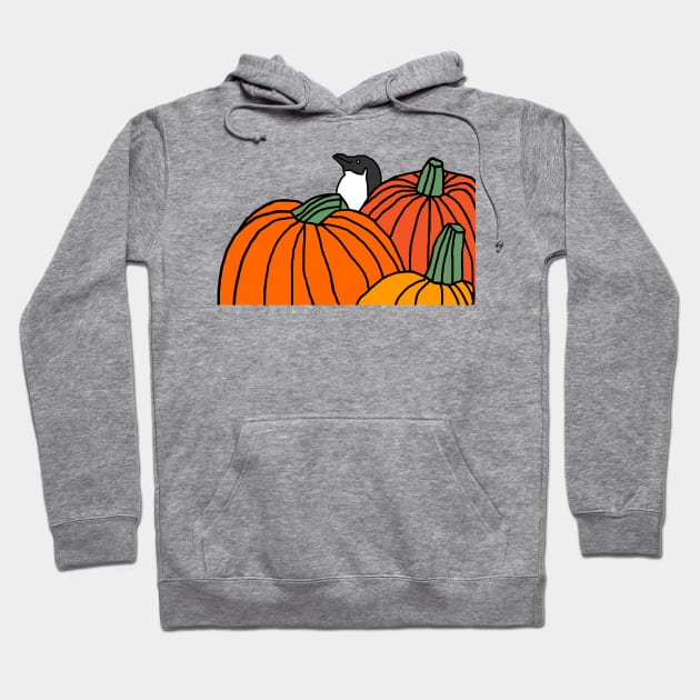 Pumpkin Patch and Penguin Hoodie by ellenhenryart